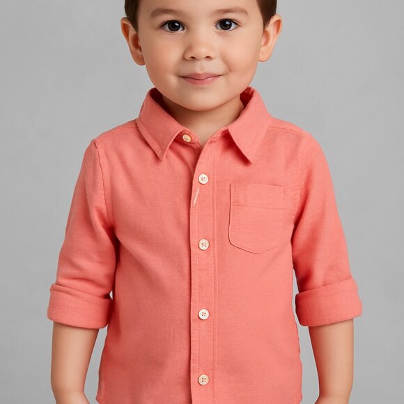 Janie and Jack Boys Coral Button-Up Shirt 2T NWT - Picture 1 of 4
